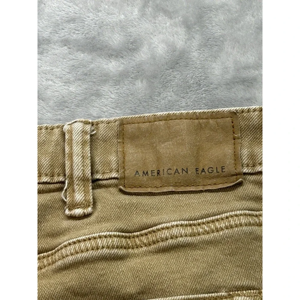 American Eagle Jeans Mens Sz 38x30 Slim Straight Tan Easy Flex Active Denim Guys